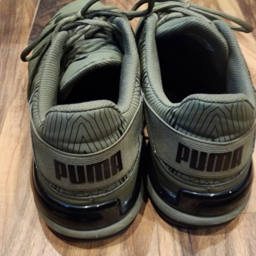 Puma Men’s Olive Green Sneakers Size 13 Running Training Shoes Lightweight Mesh - Picture 3 of 6